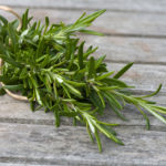 Rosemary bound on a wooden table